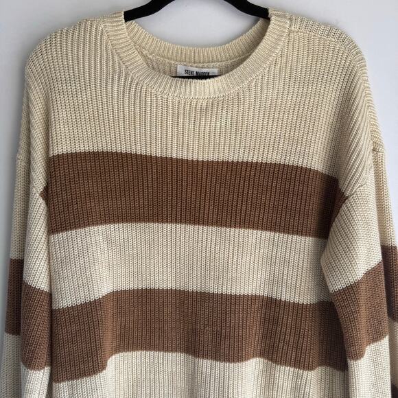 NWT Cute Women's Steve Madden Stripped Brown and Tan Sweater Size XL - Picture 4 of 8